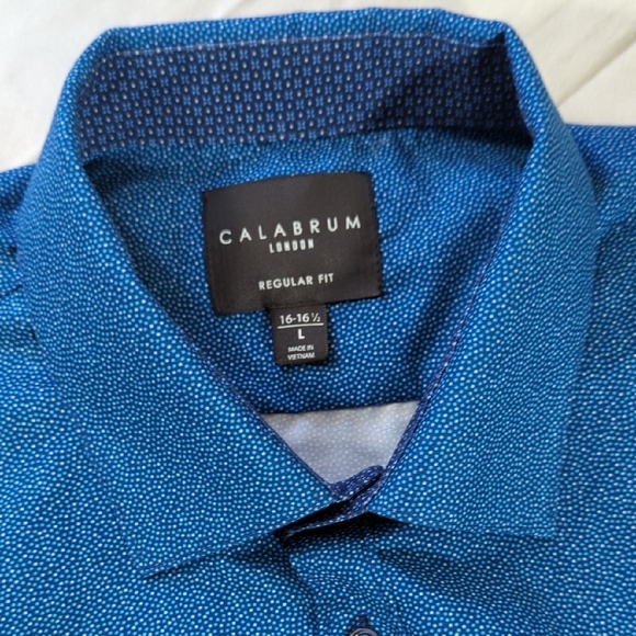 NEW CALABRUM LINDON Blue Dress Shirt Classic Style, New With Tags, Beautiful!!? - Picture 2 of 12